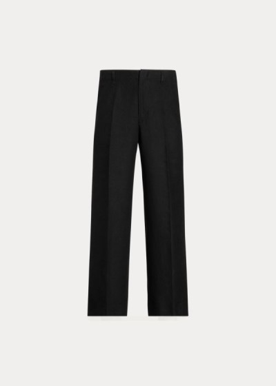 Pantalones Polo Ralph Lauren Mujer Negros - Linen Wide-Leg - NMTQW6804